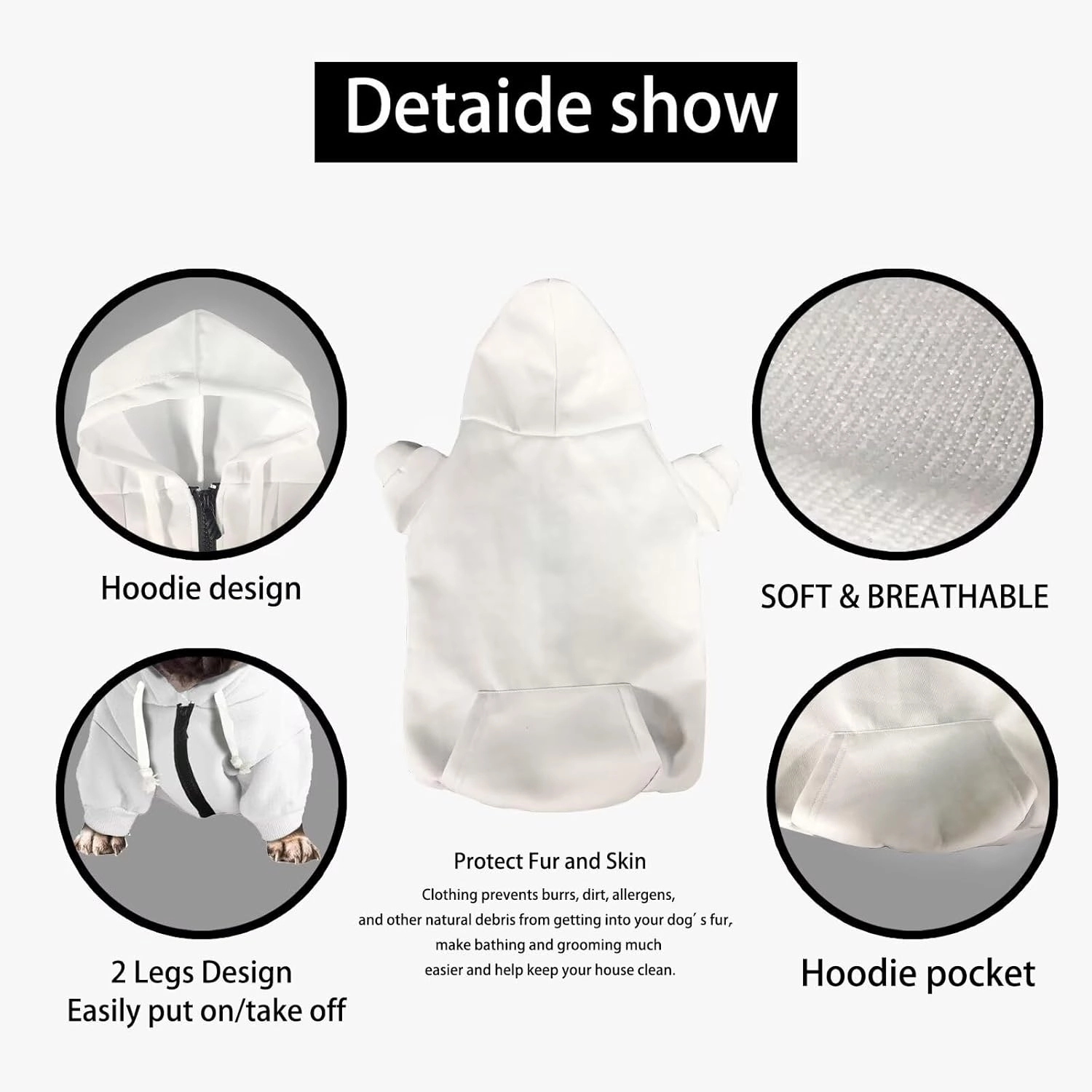 Howilath Aztec African Tribal Dog Hooded Clothes Puppy Sweatshirt with Hood Lightweight Warm Outfit Pets Puppy Shirts Tracksuits - M