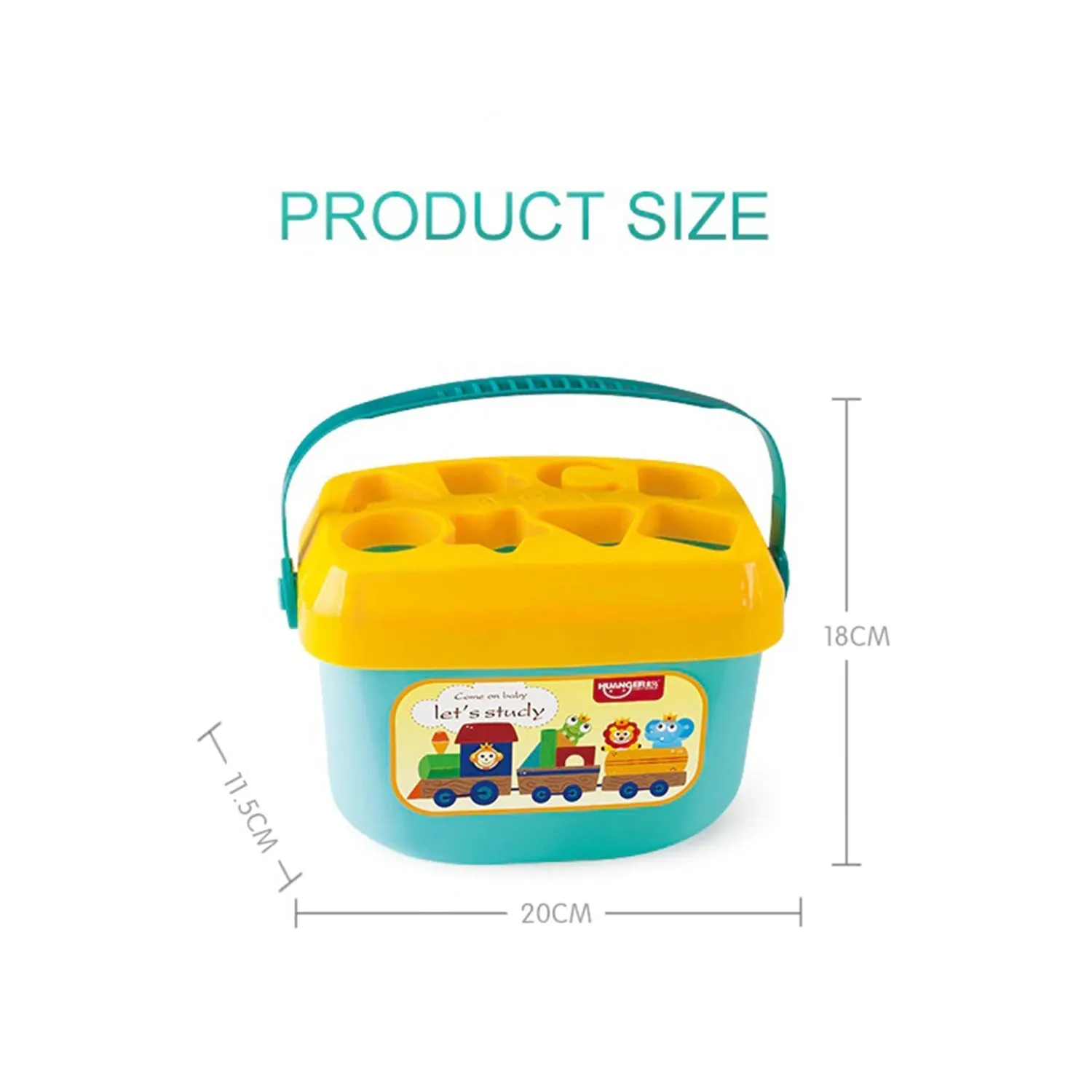 Huanger Baby’s First Blocks | Shape Sorter | Alphabets | 16 Blocks