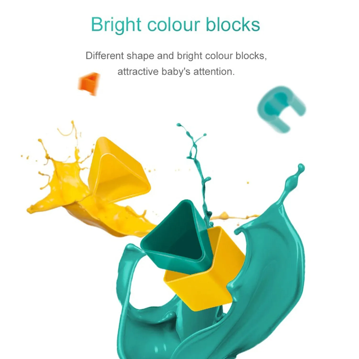 Huanger Baby’s First Blocks | Shape Sorter | Alphabets | 16 Blocks