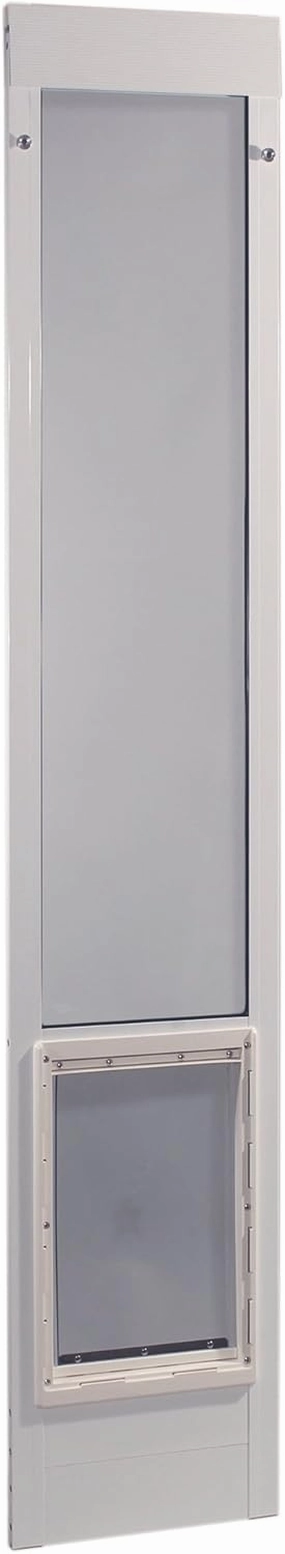 Ideal Pet Products Aluminum Pet Patio Door, Adjustable Height 77-5/8" to 80-3/8", 10-1/2" x 15" Flap Size, White