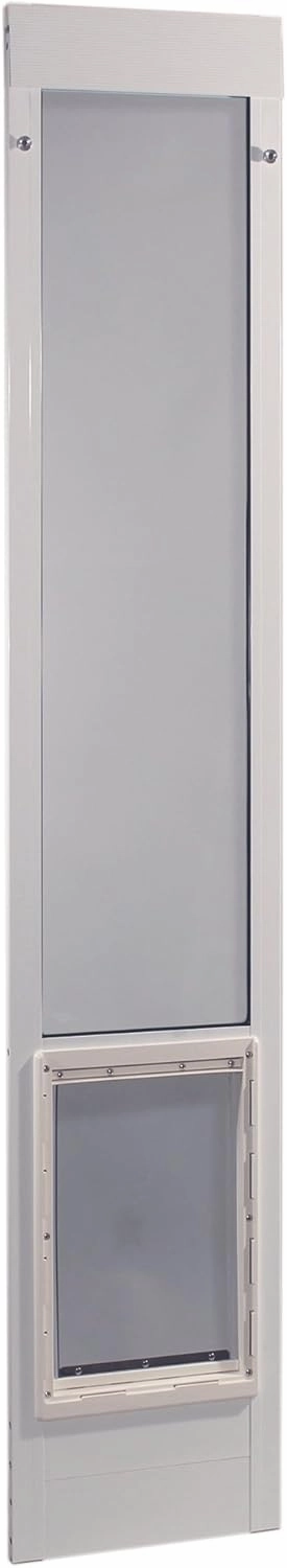 Ideal Pet Products Aluminum Pet Patio Door, Adjustable Height 77-5/8" to 80-3/8", 10-1/2" x 15" Flap Size, White