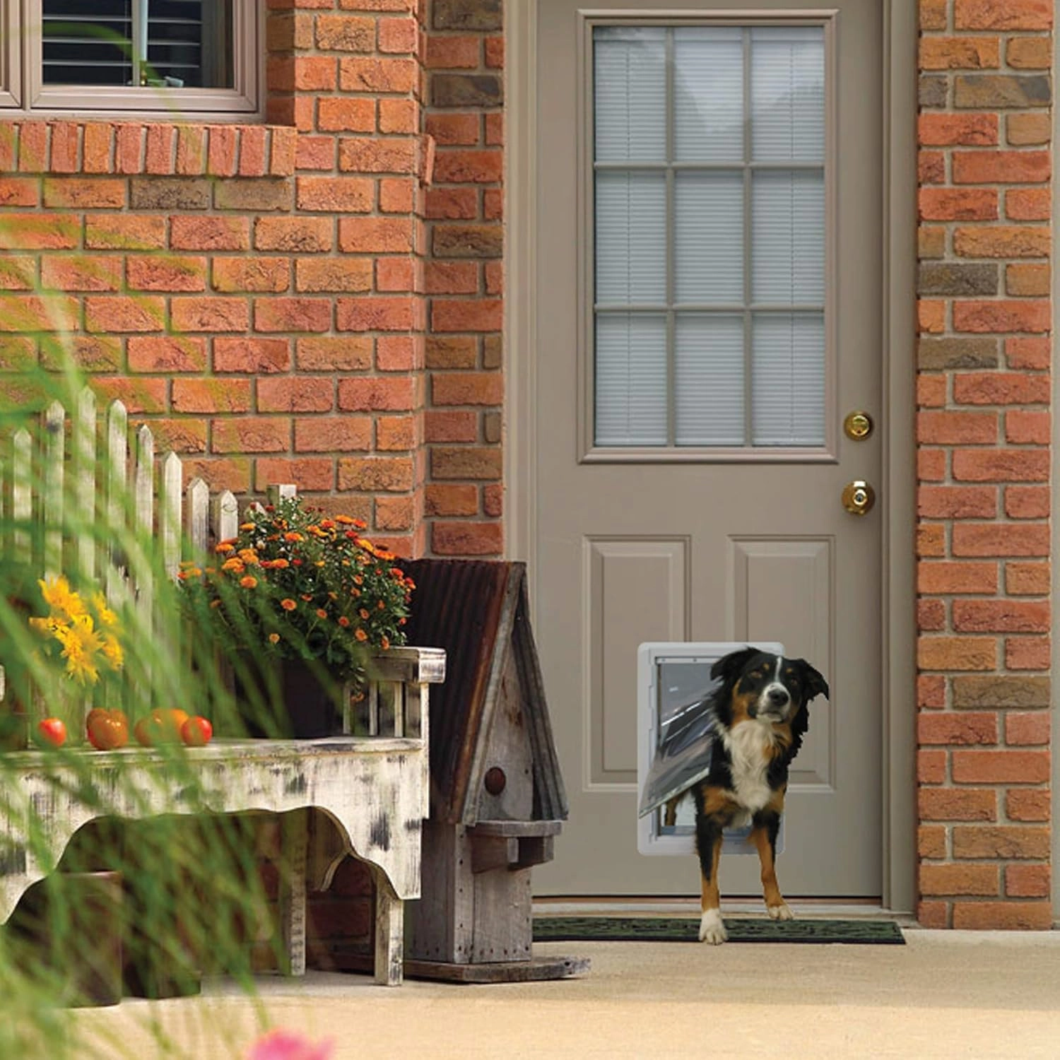 Ideal Pet Products Designer Series Ruff-Weather Pet Door with Telescoping Frame, Medium 7.25" x 13" Flap Size