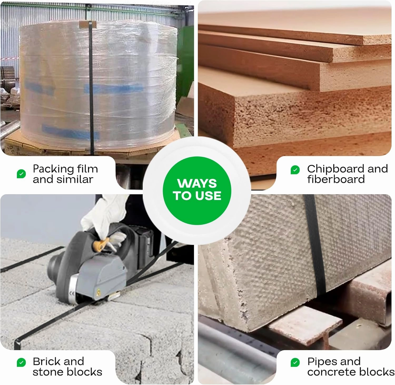 IDL Packaging 1/2" x .028" x 200' Mini Polyester (PET) Strapping Coil, 760 lbs Breaking Strength, Black - UV, Water and Rust Resistance - Flexible and Strong Packaging Banding