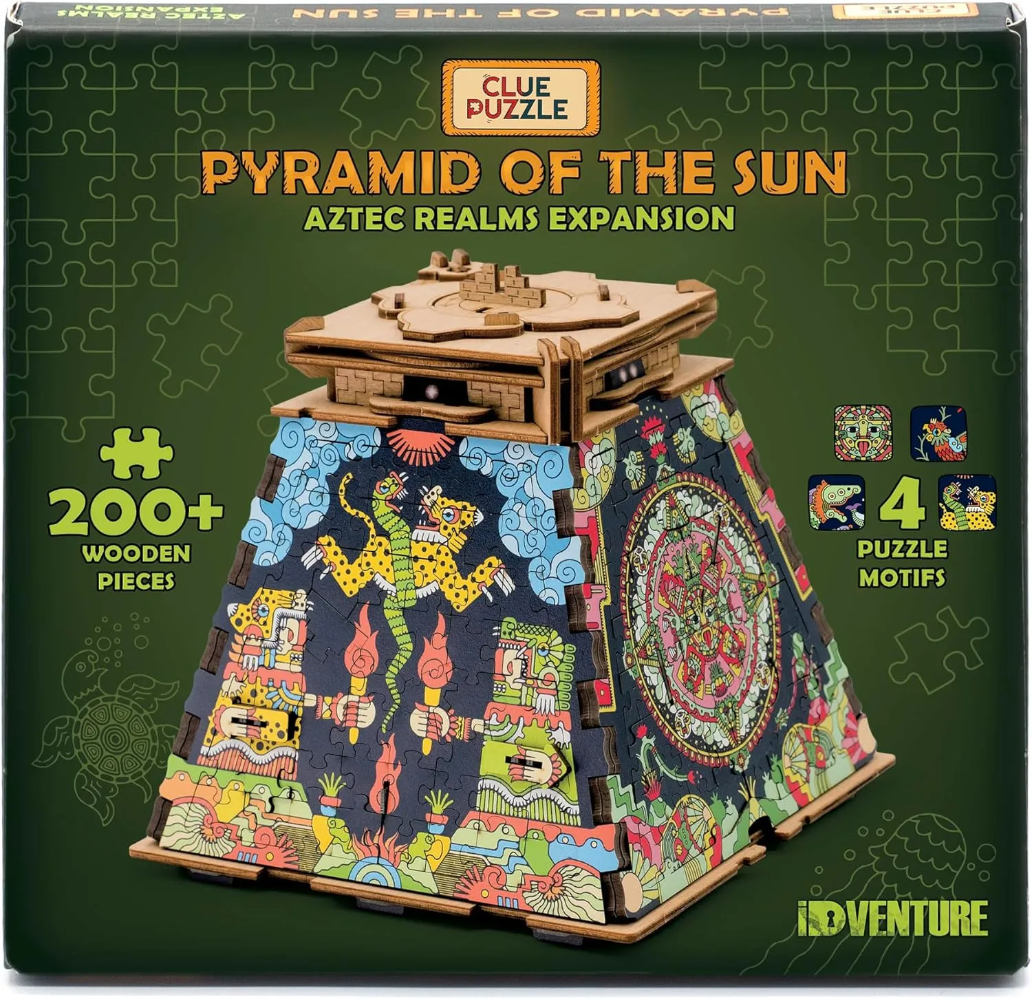 iDventure Cluepuzzle Expansion The Aztec Realms | Wooden Puzzle with 200  Pieces | Escape Room Game | Gift Box | 4 Designs | Puzzle Size 20x12 cm | Wooden Puzzles for Adults and 10  | Gift | Hobby