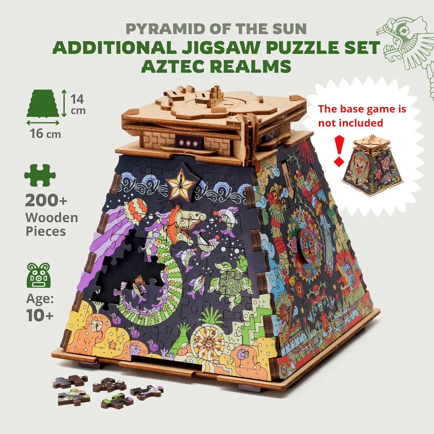 iDventure Cluepuzzle Expansion The Aztec Realms | Wooden Puzzle with 200  Pieces | Escape Room Game | Gift Box | 4 Designs | Puzzle Size 20x12 cm | Wooden Puzzles for Adults and 10  | Gift | Hobby