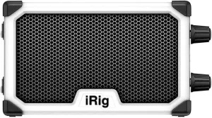 IK Multimedia iRig Nano Amp Battery-Powered Pocket Guitar Amplifier, with iRig Circuit & Normal/Bright Switch, 3W Class B Amplifier & 3" Neodymium Speaker, Runs on 3 AA Batteries (White)