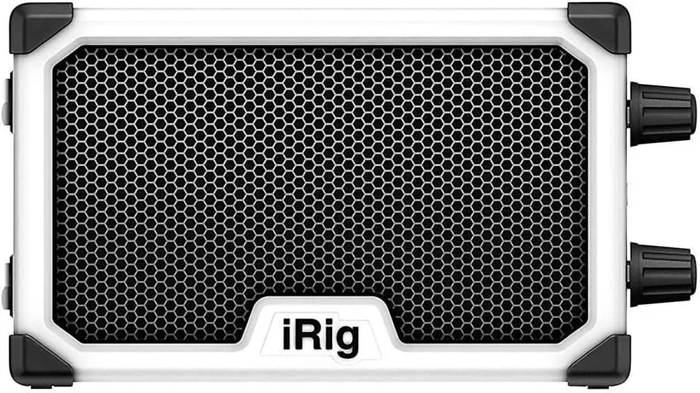 IK Multimedia iRig Nano Amp Battery-Powered Pocket Guitar Amplifier, with iRig Circuit & Normal/Bright Switch, 3W Class B Amplifier & 3" Neodymium Speaker, Runs on 3 AA Batteries (White)