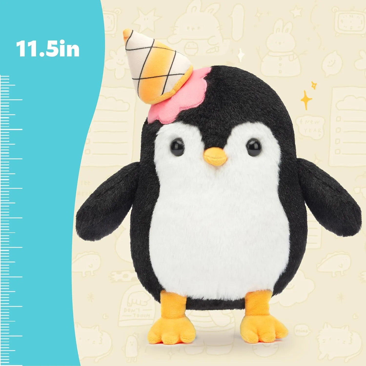 IKASA Penguin Stuffed Animals Plush Toys,11.5" Cute Plushie Soft Cuddly Plushy Fluffy Toy, Gifts for Family Children Kids Girlfriends Boys