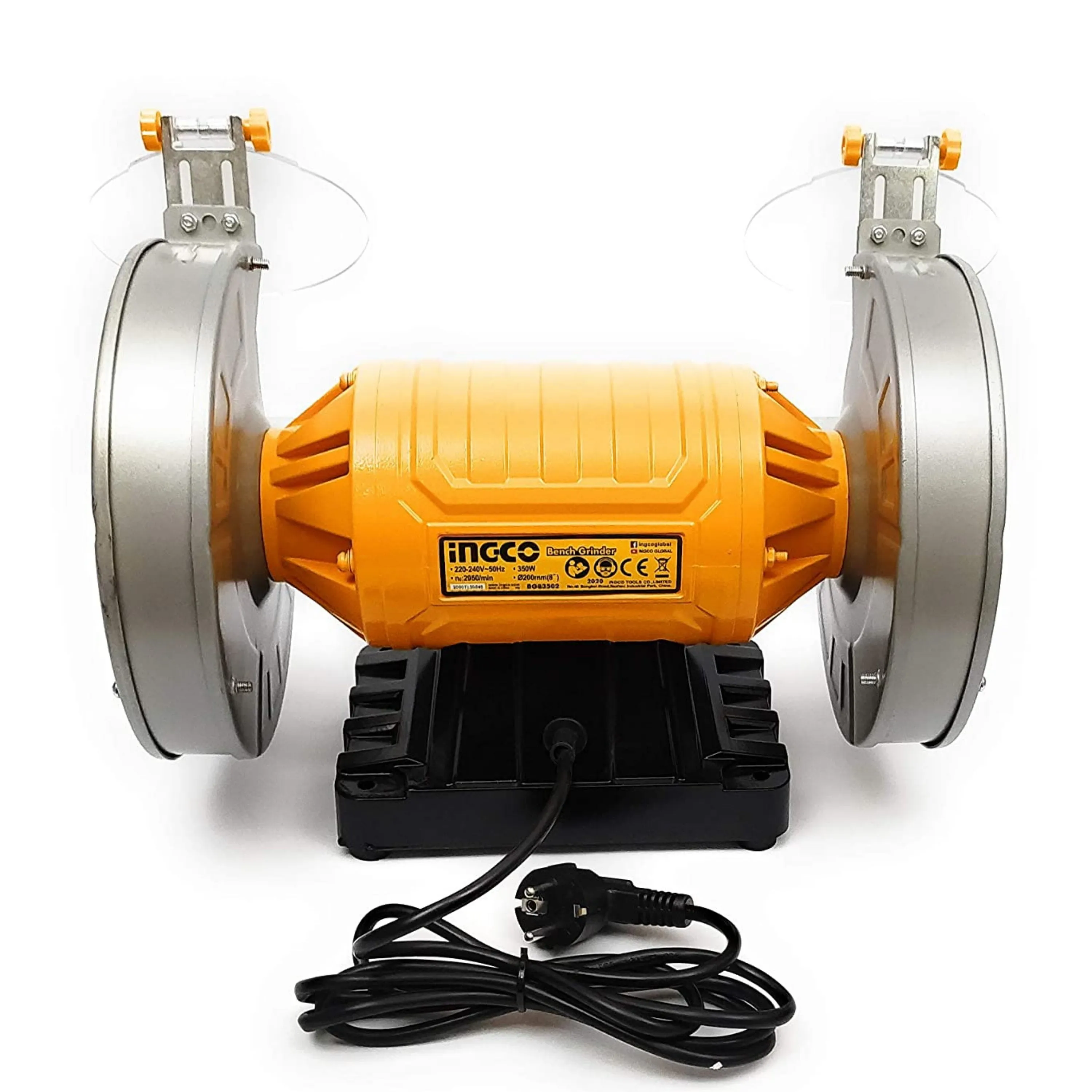 Ingco 350 Watt Heavy Duty Bench Grinder Machine with Eye Shield and Tool Storage Box.