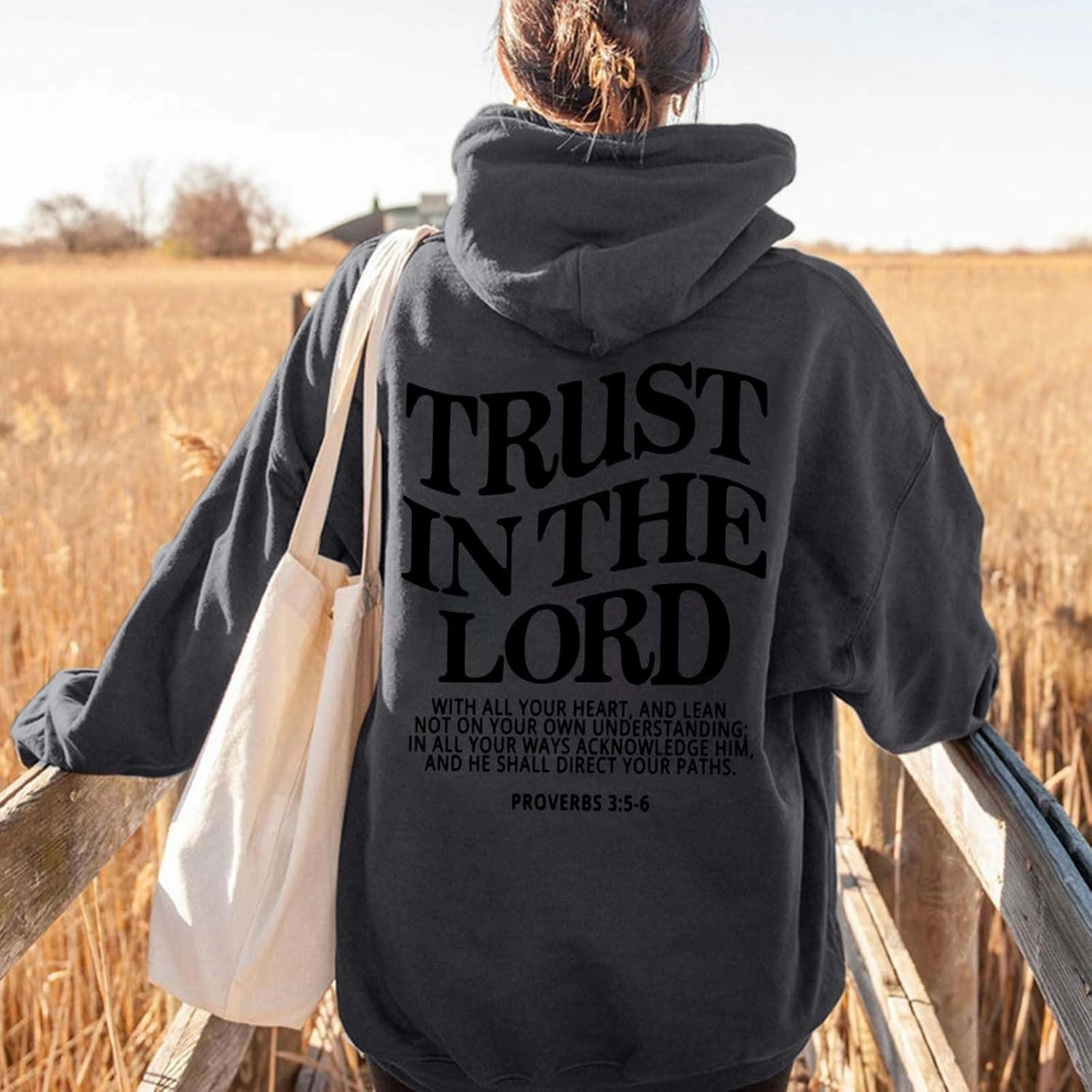 Inspirational for Women Jesus Sweatshirts Comfort Sweatshirt Christian Hoodies Pull Over Trust In The Lord Christ