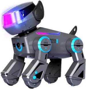 Interactive Robot Dog with AI, Bluetooth Speaker, Smart Actions, LED Lights and Music, Remote Control Robotic Dog RC Walking Dancing Programmable Robot Puppy Toy for Kids 6  Years Old