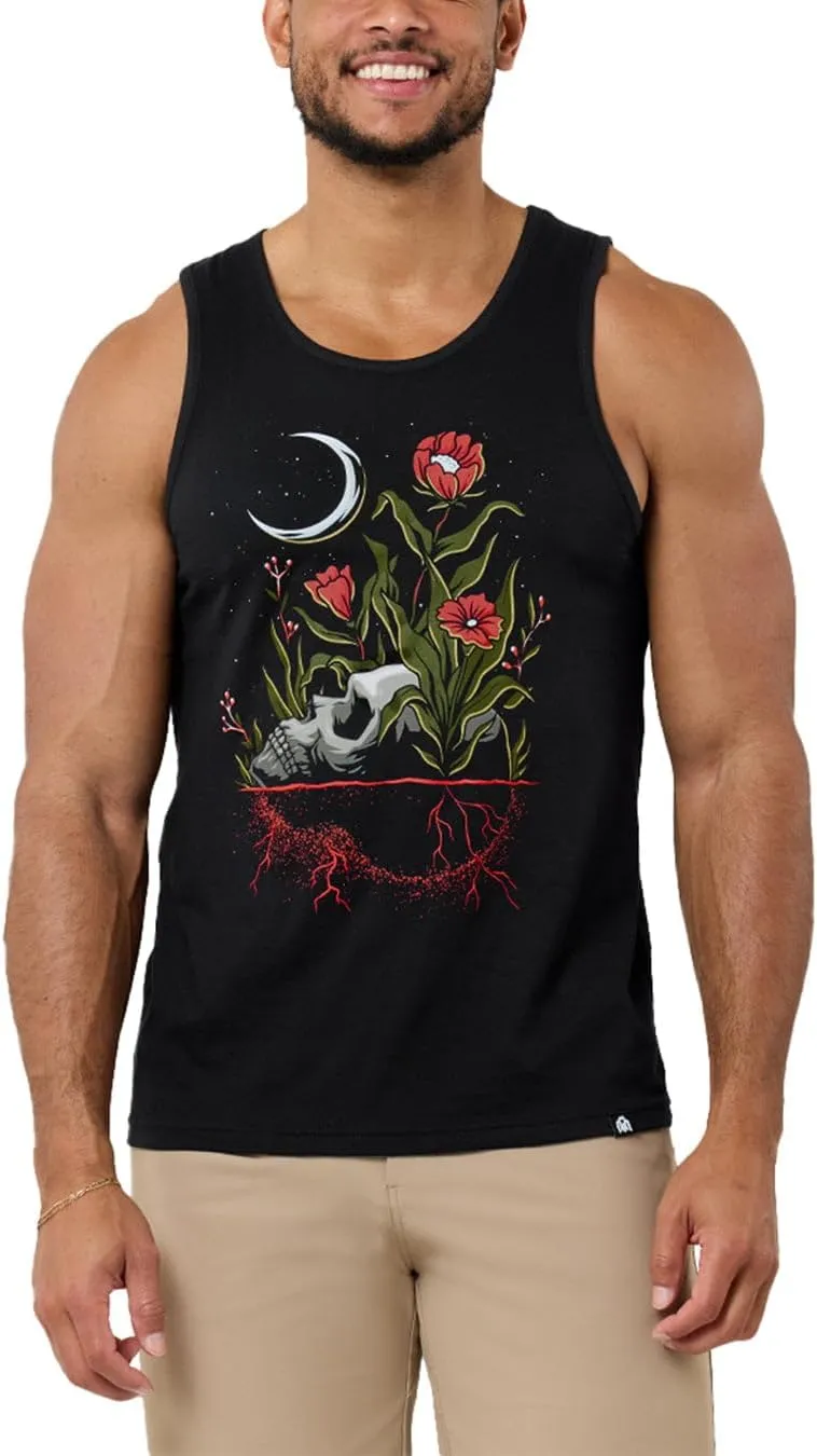 INTO THE AM Men's Graphic Tanks - Beach Summer Graphic Tank Tops for Guys S - 2XL