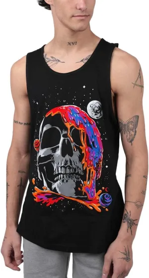 INTO THE AM Men's Graphic Tanks - Beach Summer Graphic Tank Tops for Guys S - 2XL