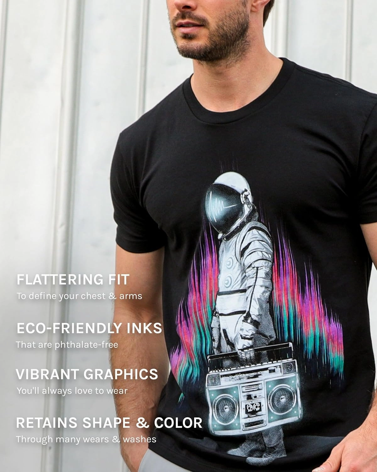 INTO THE AM Graphic Tees for Men S - 4XL Premium Short Sleeve Colorful T-Shirts Trippy Space Designs