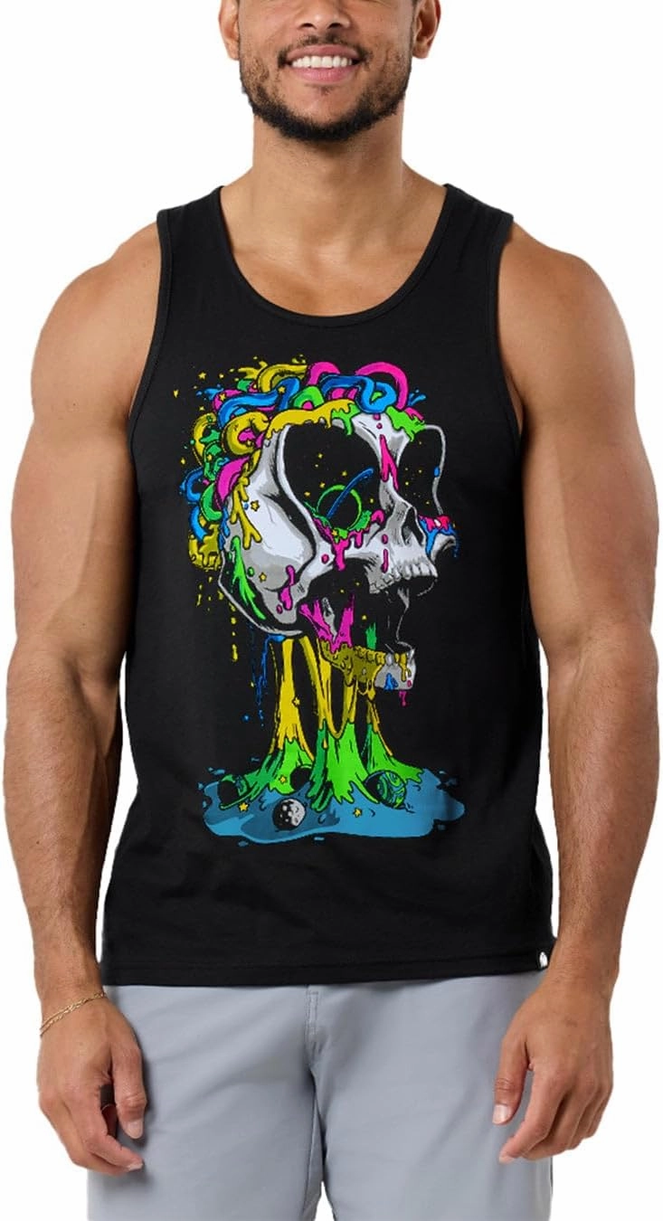 INTO THE AM Premium Graphic Tank Tops for Men - Summer Beach Men's Tanks S - 2XL