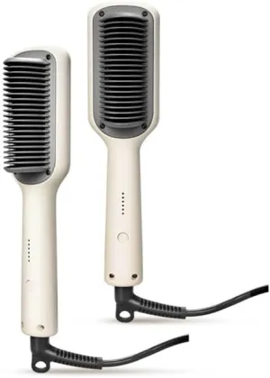 Ionic Hair Straightener Comb - Hair Straightening Brush & Iron with Nano Titanium Coating for Even Heat, 9 Temperature Settings & LED Screen, Professional Hair Tools for Styling