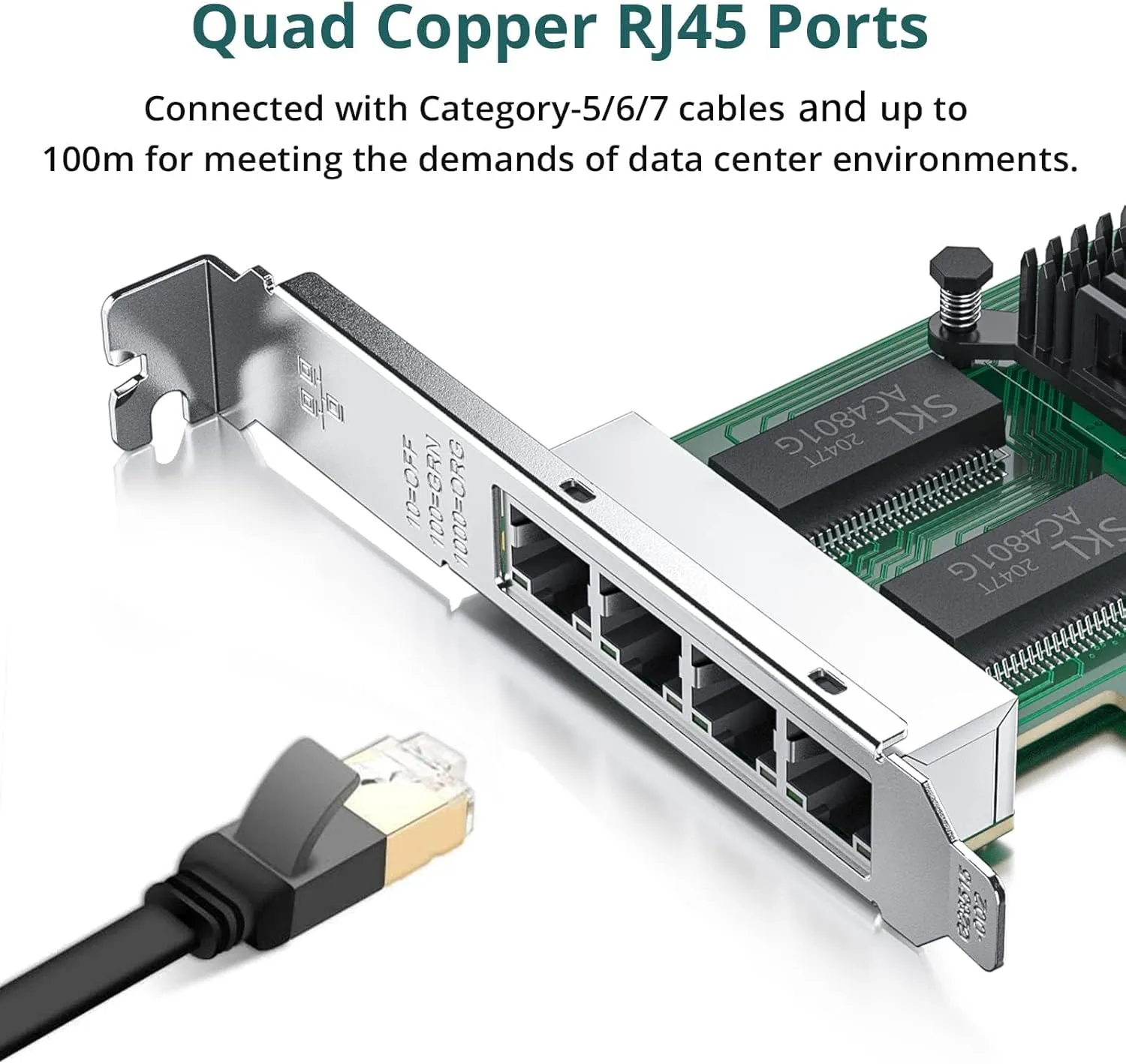 ipolex Intel I350-T4 Network Card, 4 Port NIC, Low Profile, Gigabit Ethernet Network Adapter Card with Intel I350-AM4 Controller, fit Windows/XP/Linux/VMware ESX/ESXi*, Quad RJ45 Ports, PCI-E 2.1 X4