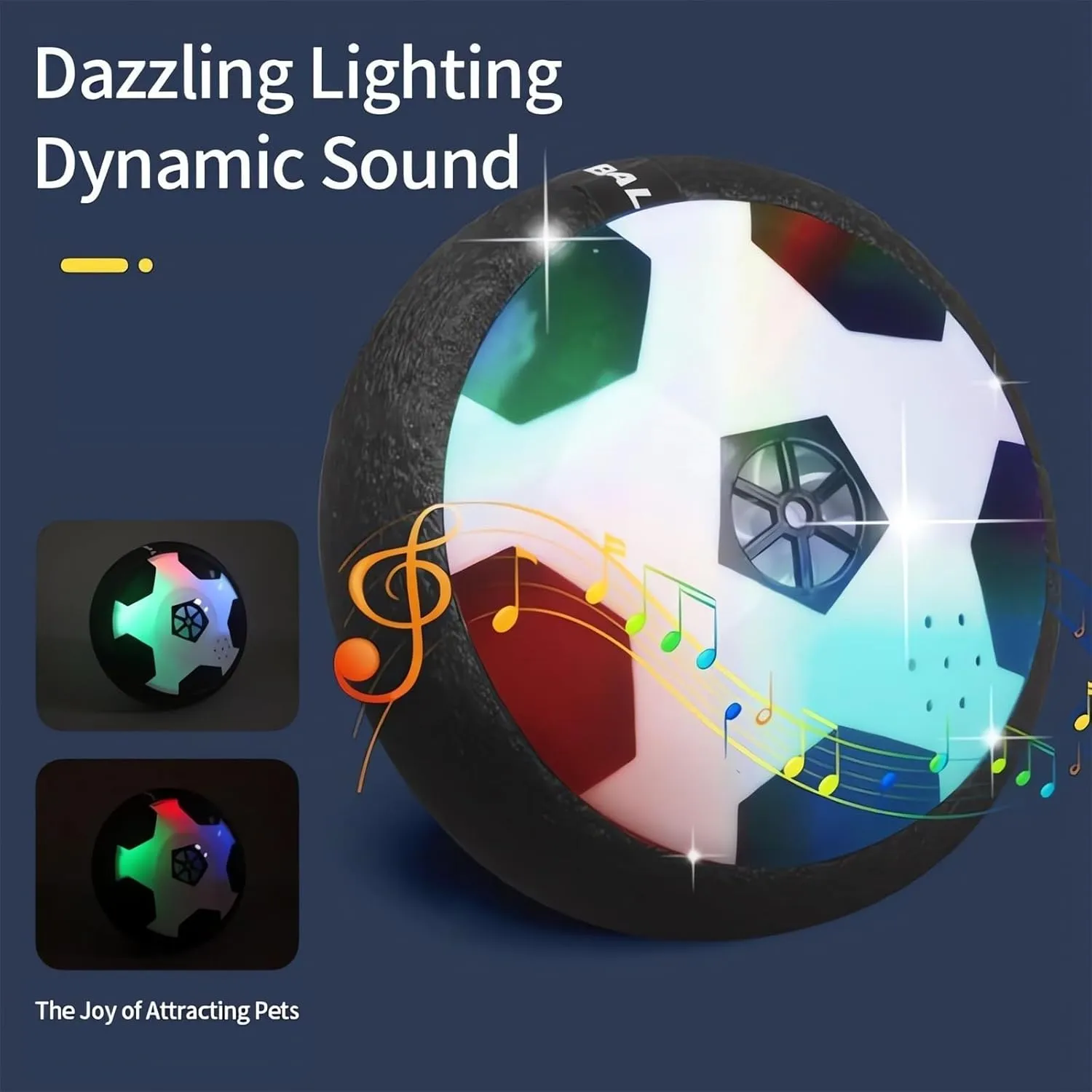 Ivieicip Active Gliding Disc - 2023 New Light up Indoor Soccer Ball Games Rolling for Dogs, Interactive Automatic Self Moving Dog Toys, Flying Saucer Aggressive Chewers (Silent)