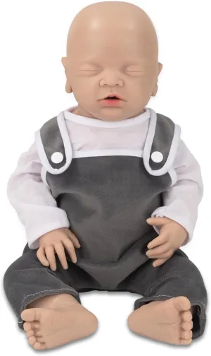 IVITA 16 inch Eye Closed Lifelike Platinum Silicone Baby Doll Boy Realistic Babies Toy for 3  Years Old Festival Present Collectible Doll