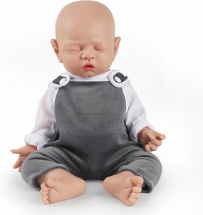 IVITA 12 inch Eye Closed Reborn Silicone Baby Doll Boy Lifelike Newborn Babies Gift for Kids Festival Present Collectible Toys
