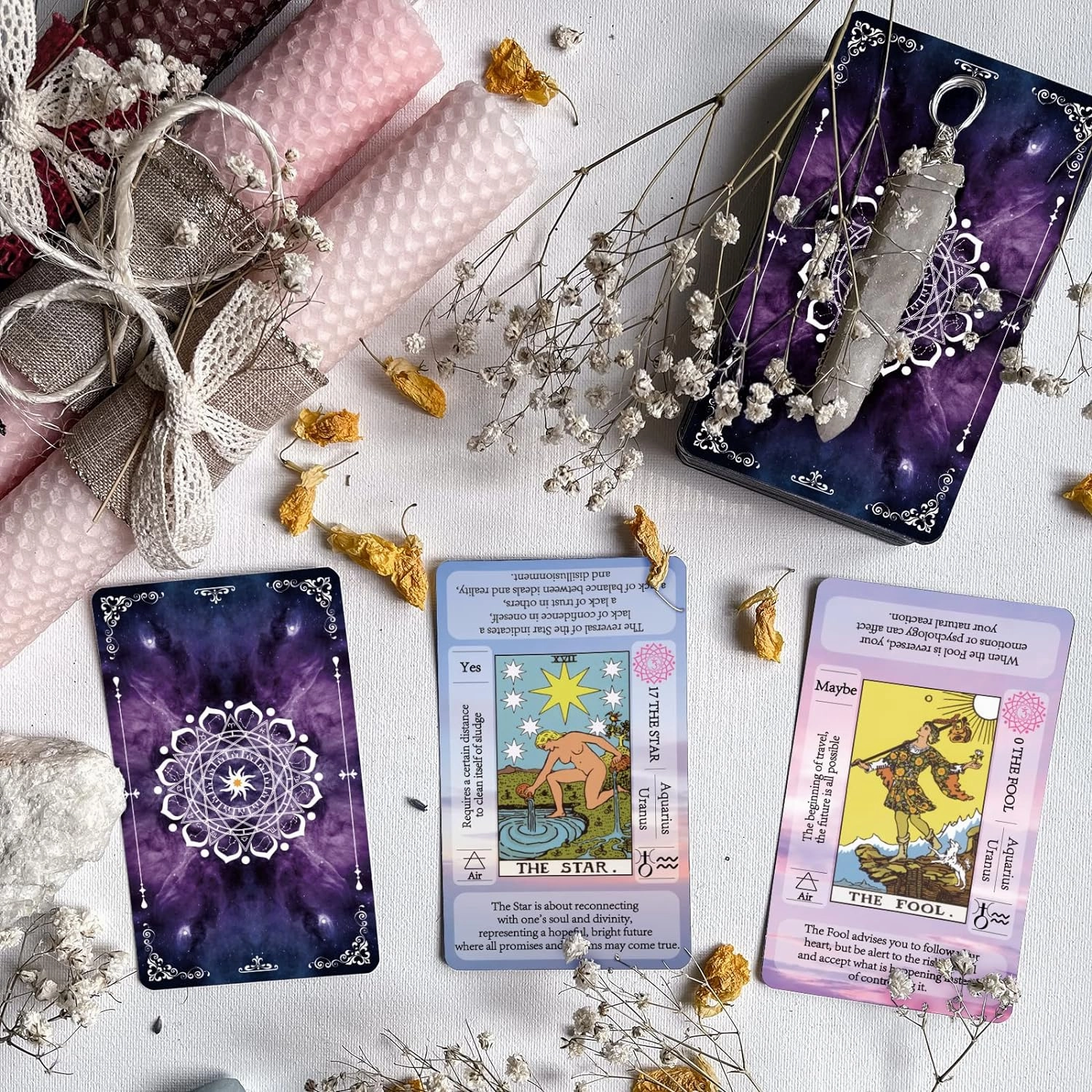 IXIGER Tarot Cards Set with Guide Book, Tarot Deck for Beginners, Learning Fortune Telling Game with Velvet Bag