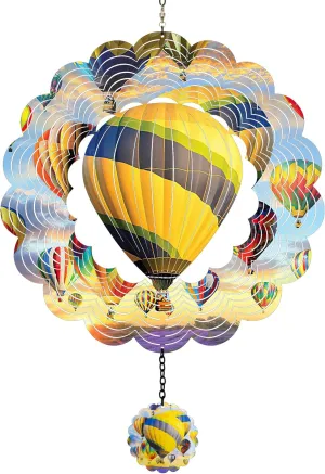 J-Fly Hanging Decor Outdoor,Outdoor Garden Decor，Wind Spinners Outdoor Colorful Hot Air Balloon Hanging Decor,Ornaments Kinetic Yard Art, Unique Gifts for Women-Yellowish Gray Hot Air Balloon, WS001