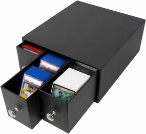 J JACKCUBE DESIGN MTG Deck Box with 3 Sliding Drawers - Large Capacity Trading Card Storage Box for 1800  Trading Cards, TCG, MTG, Sports Cards, and Sleeved Decks - Black Drawer Organizer - MK966A
