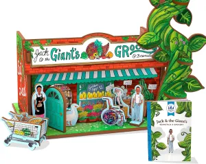 Jack and The Giant's Grocery Store 3D Puzzle - Book and Toy Set - 3 in 1 - Book, Build, and Play