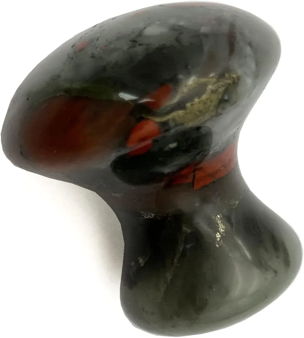 Jade Guasha Facial Massage Tools, Natural Agate Stone Scraping Stone Face,Anti Cellulite Facial Skincare Set for Beauty (Bloodstone)