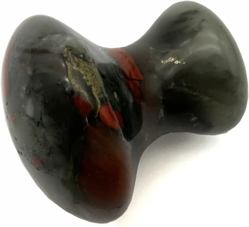 Jade Guasha Facial Massage Tools, Natural Agate Stone Scraping Stone Face,Anti Cellulite Facial Skincare Set for Beauty (Bloodstone)