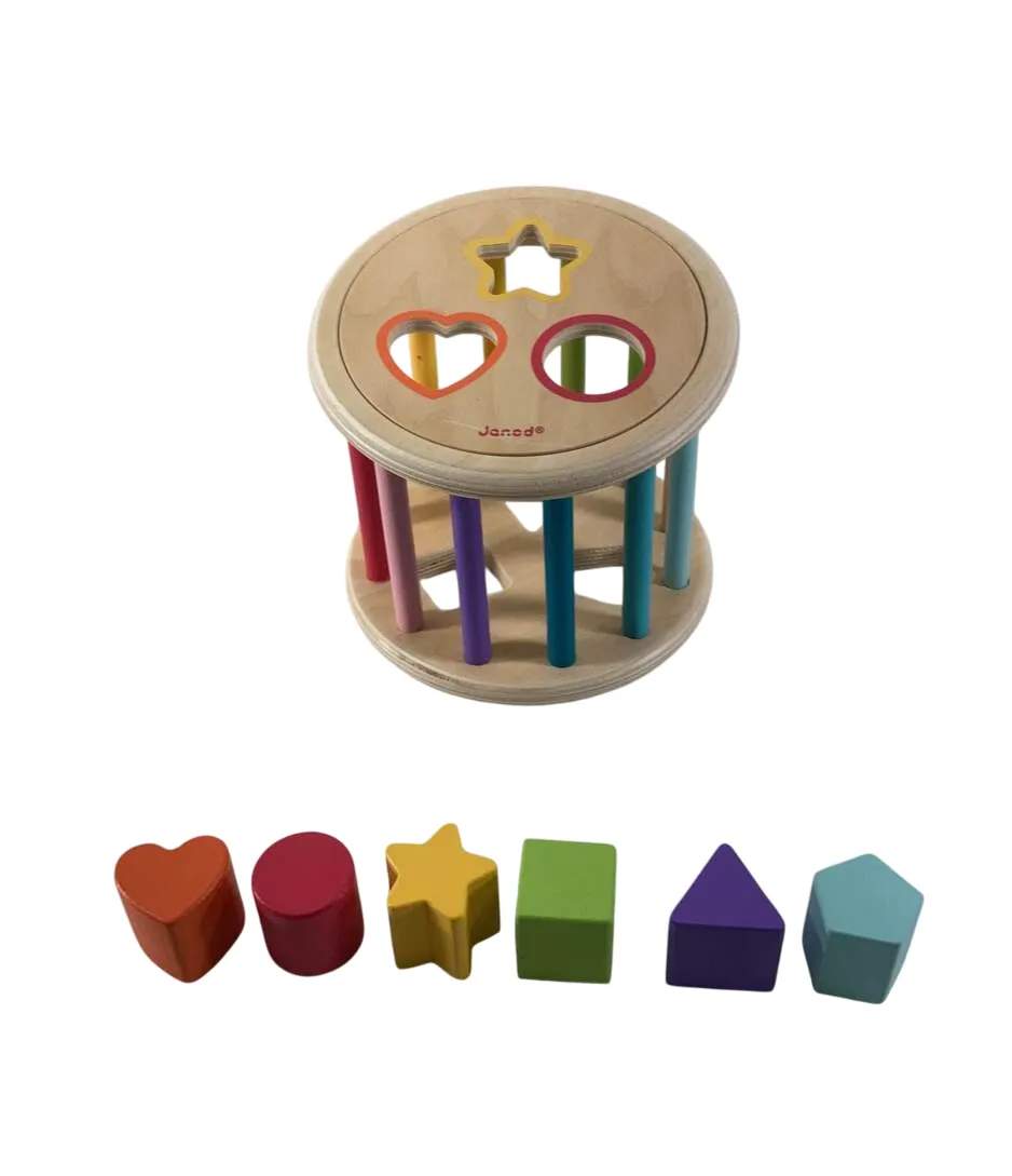Janod Wood Shape Sorter Drum