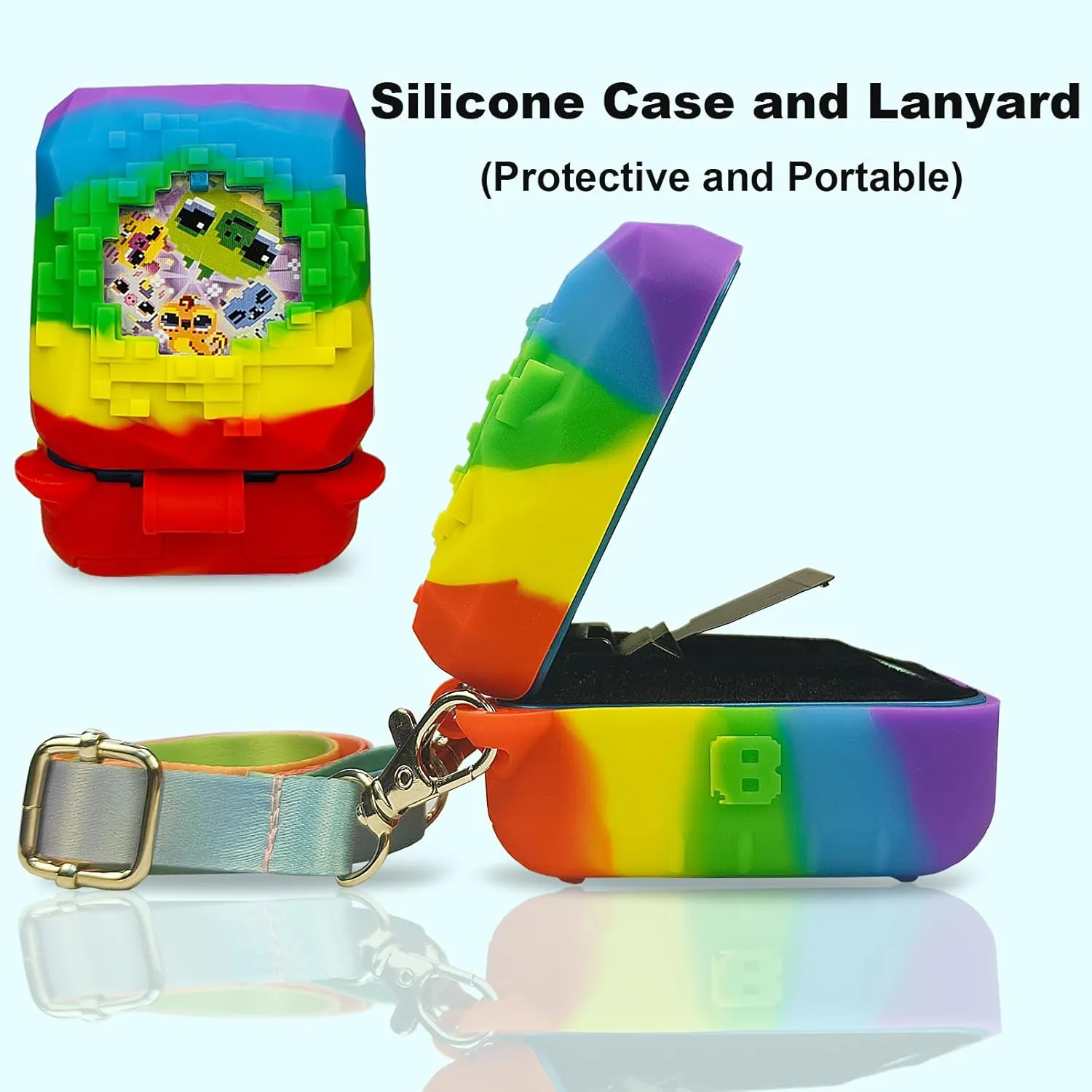JCHPINE Hard Carrying Case and Silicone Cover for Bitzee Magicals Interactive Toy Digital Pet, Accessories Case for Bitzee Magicals Virtual Electronic Pets (Multicolor)