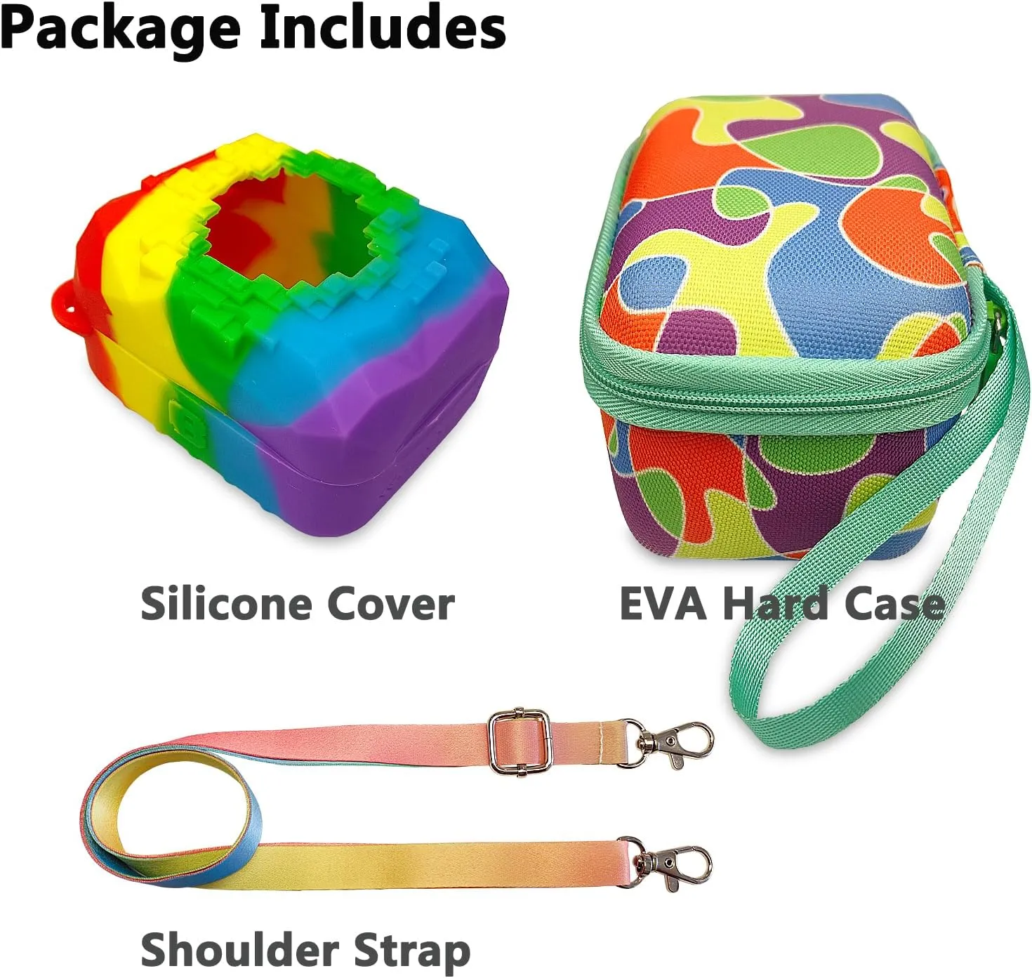 JCHPINE Hard Carrying Case and Silicone Cover for Bitzee Magicals Interactive Toy Digital Pet, Accessories Case for Bitzee Magicals Virtual Electronic Pets (Multicolor)