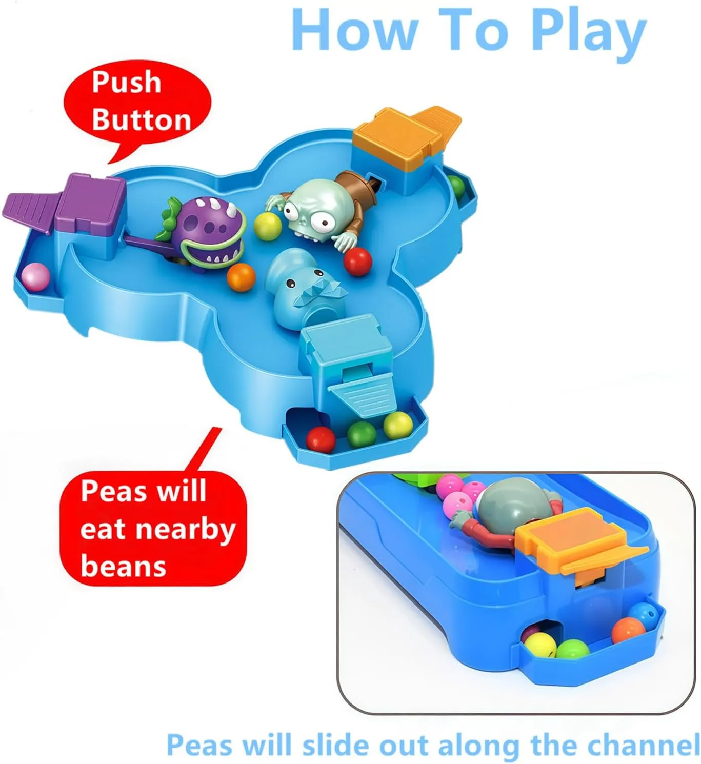 JHESAO Plants and Zombies Toys Action Figures 3-Player Pacman Interactive Press & Play Game Board PVZ Toys Set 1 2 Series Great Gifts for Kids and Fans,Birthday and Christmas Party New