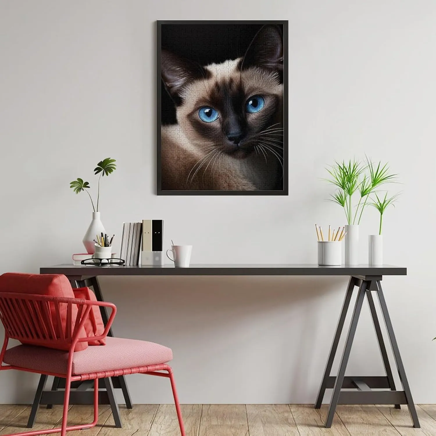 Jigsaw Puzzle 500 Pieces Puzzle for Adults, Cute Siamese cat Minimalist Style Puzzle Puzzle Game, Puzzle Toys Wonderful Puzzle Gifts and Birthday Gift