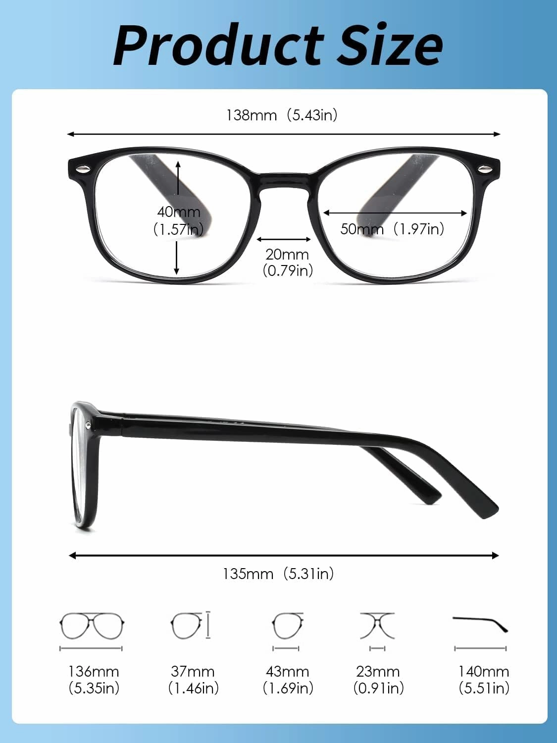 JM 4 Pack Square Reading Glasses, Spring Hinge Readers for Men Women, Mxied Color  1.0