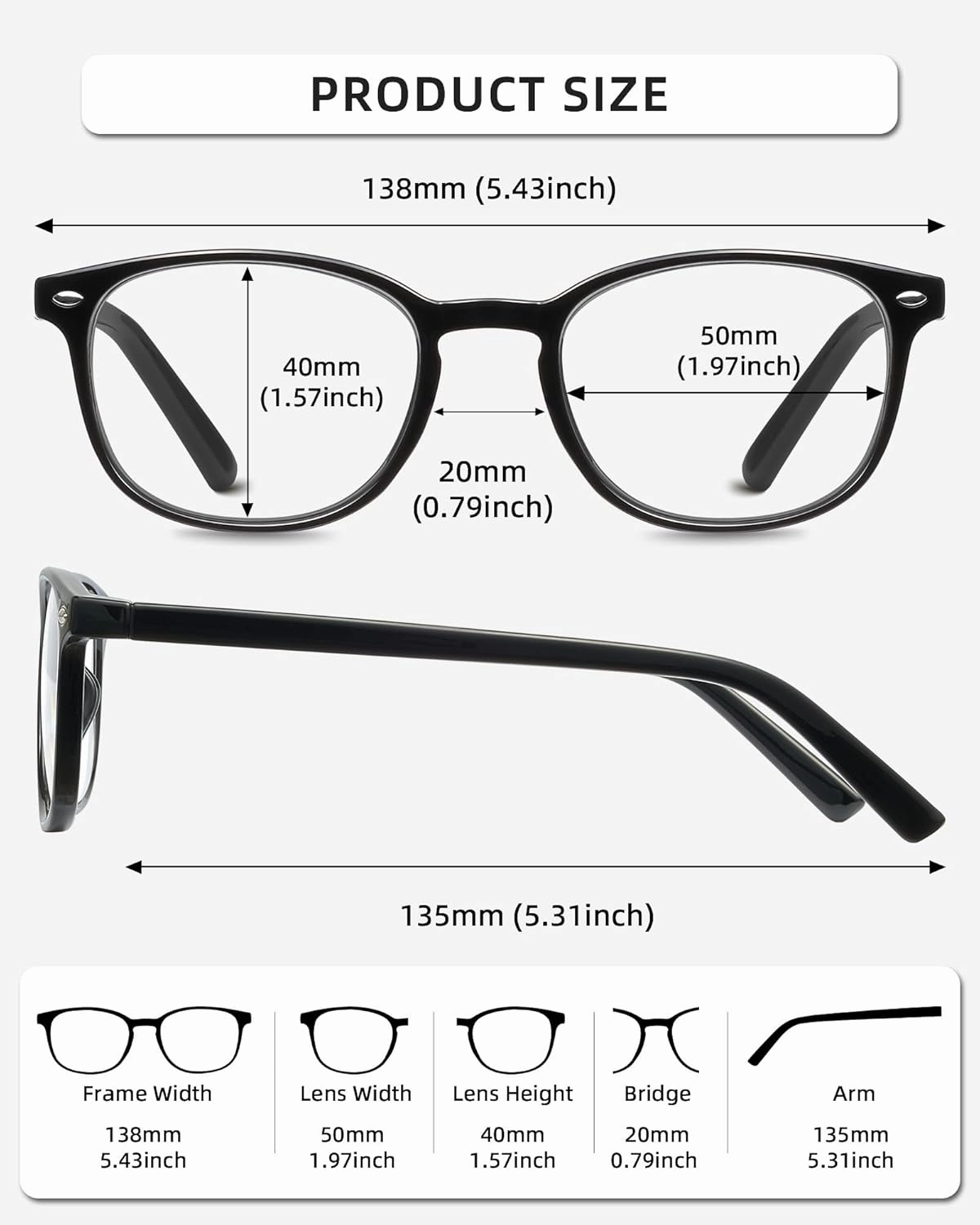 JM 4 Pack Square Reading Glasses, Spring Hinge Readers for Men Women, Mxied Color  1.0
