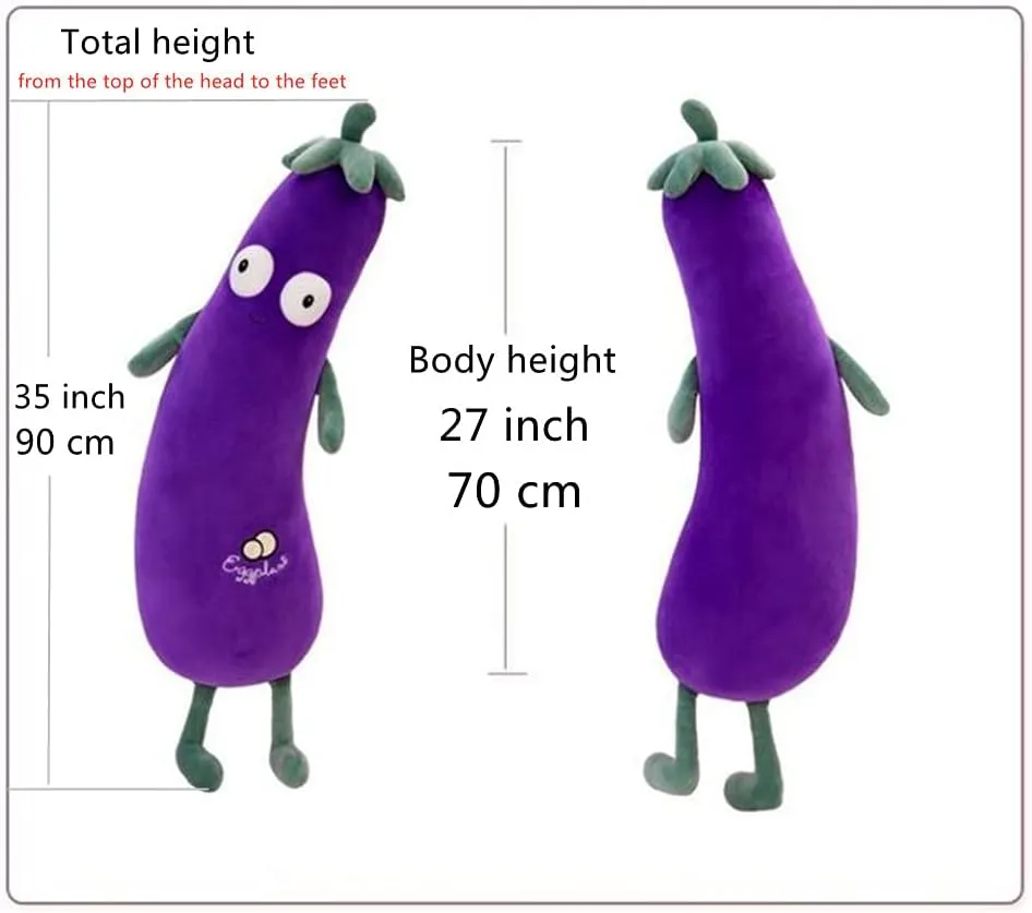 JOSON Purple Large Simulation Mr. Eggplant Doll Sleeping Pillow Doll,Plush Toy Cushion (27 inch)