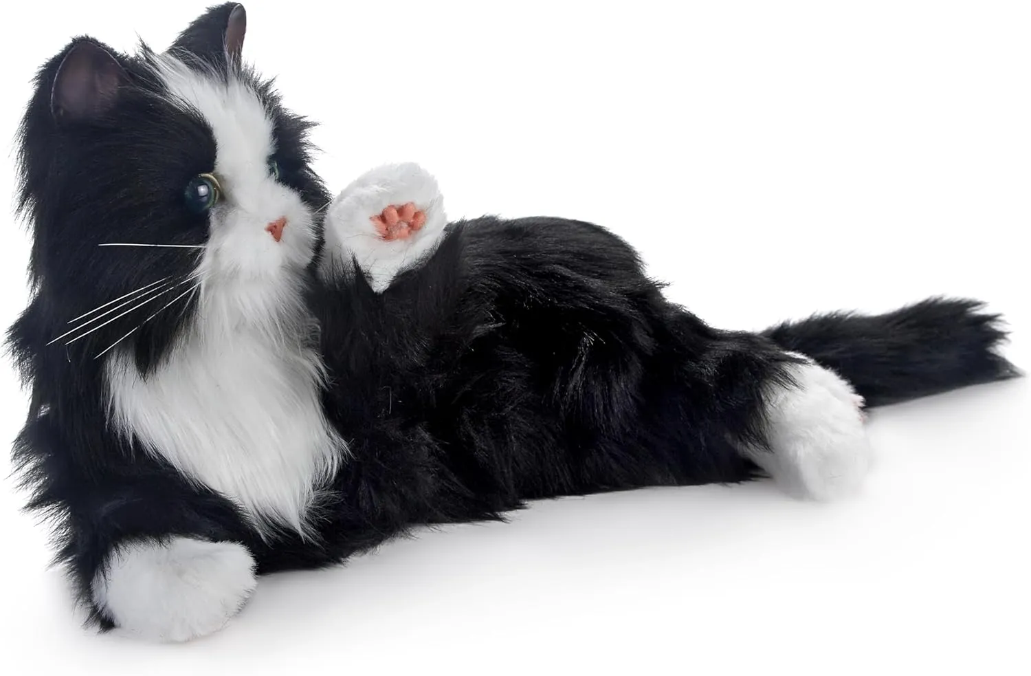 JOY FOR ALL Companion Pet for Seniors - Lifelike Animatronic Cat - Realistic Soft-Touch Fur & Purring - Therapy Stuffed Animal - Toy for Alzheimer's & Dementia - Tuxedo