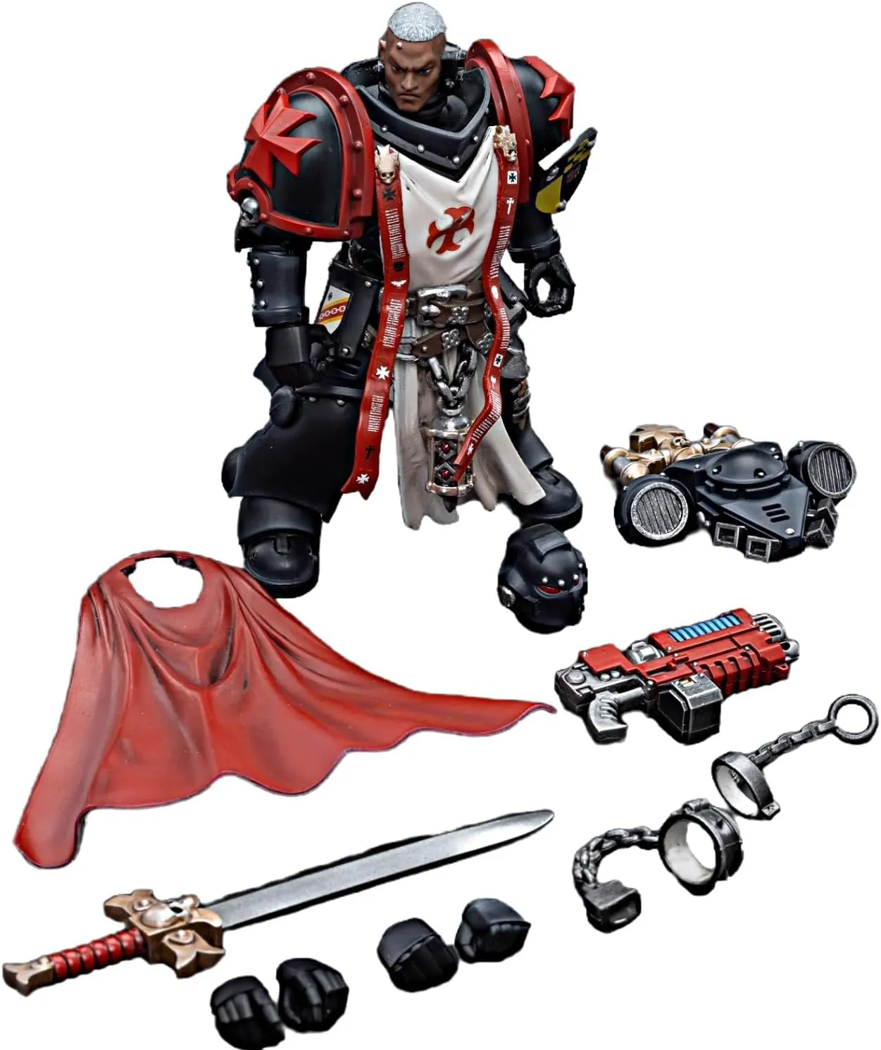 JOYTOY Warhammer 40K 1/18 Action Figures Black Templars Sword Brethren Brother Lombast Collectible Model