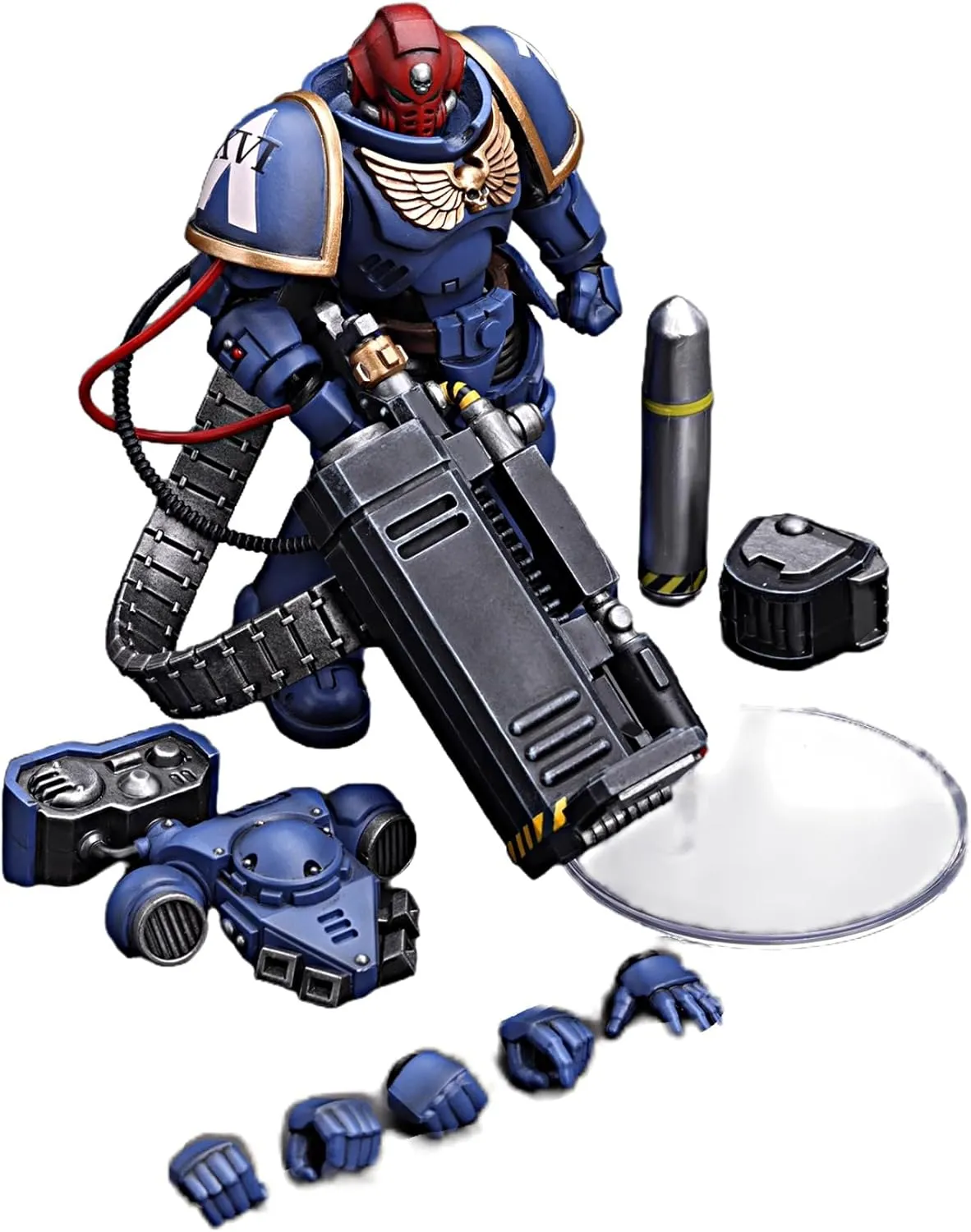JOYTOY Warhammer 40K 1/18 Action Figures Ultramarines Desolation Sergeant with Vengor Launcher Collectible Model Kids 15  and Above