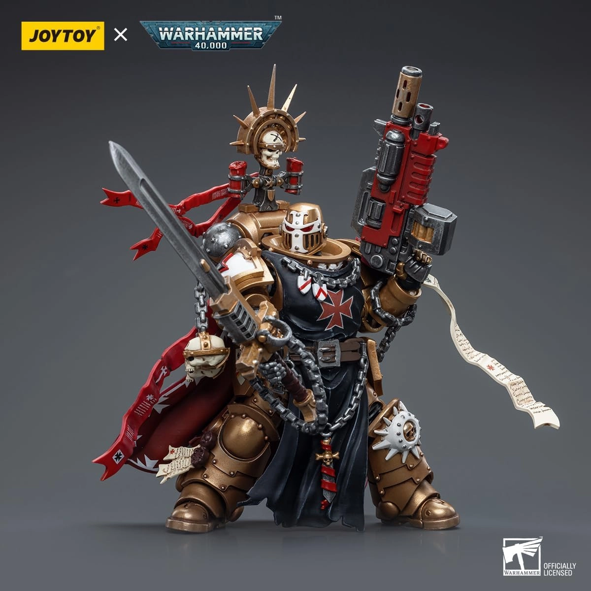 JOYTOY Warhammer 40,000 1/18 Action Figure Black Templars High Marshal Helbrecht 4.96 inch Collectible Action Figures Kits