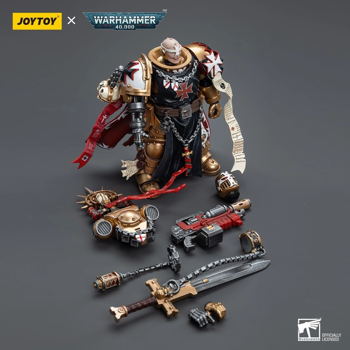 JOYTOY Warhammer 40,000 1/18 Action Figure Black Templars High Marshal Helbrecht 4.96 inch Collectible Action Figures Kits