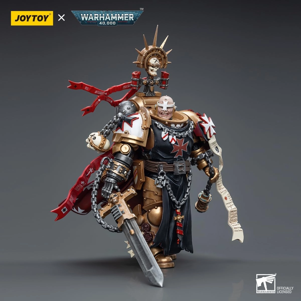 JOYTOY Warhammer 40,000 1/18 Action Figure Black Templars High Marshal Helbrecht 4.96 inch Collectible Action Figures Kits