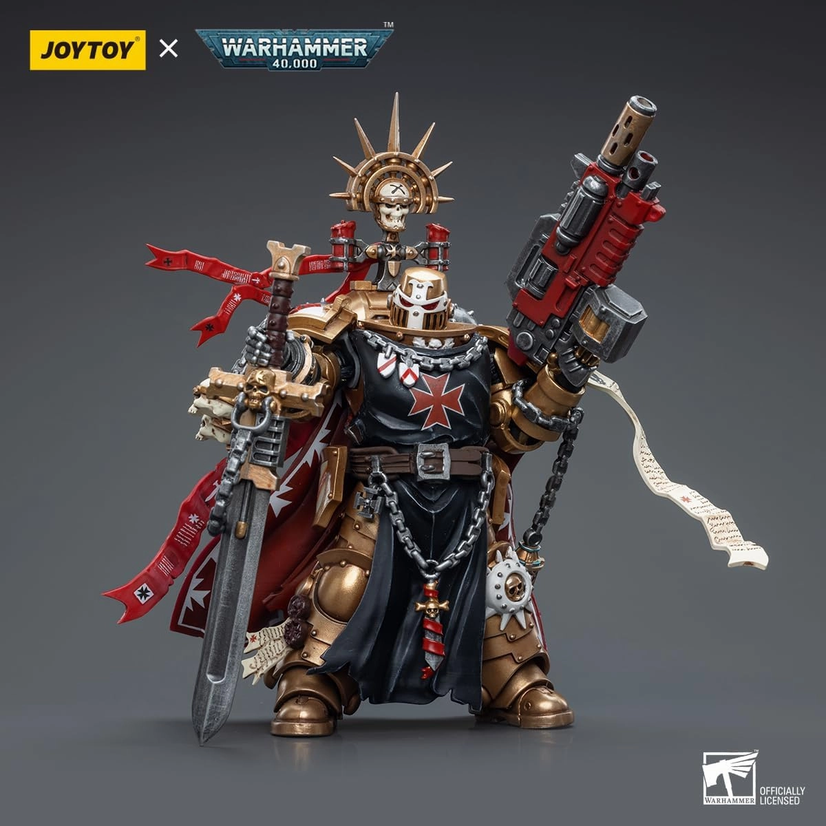 JOYTOY Warhammer 40,000 1/18 Action Figure Black Templars High Marshal Helbrecht 4.96 inch Collectible Action Figures Kits