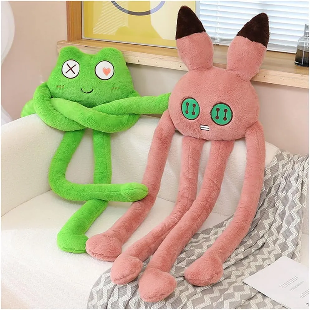 JPORSHU Long Cat Plush Kawaii Body Pillow，39" Cute Black Cat Stuffed Animals Soft Plushies，Octopus Tentacle Long Cat Throw Pillow，Gift for Girlfriend Kids (Octopus Frog)