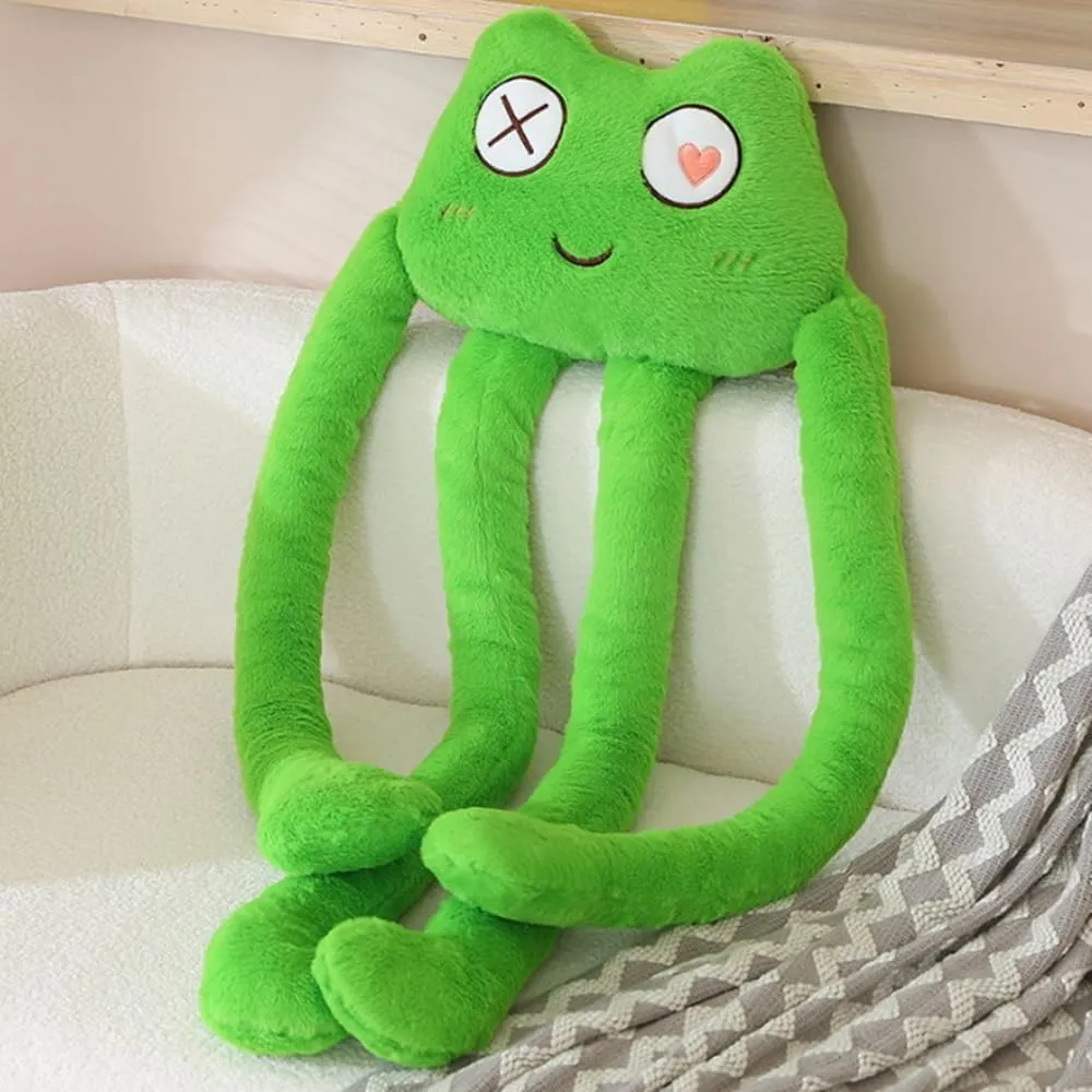 JPORSHU Long Cat Plush Kawaii Body Pillow，39" Cute Black Cat Stuffed Animals Soft Plushies，Octopus Tentacle Long Cat Throw Pillow，Gift for Girlfriend Kids (Octopus Frog)