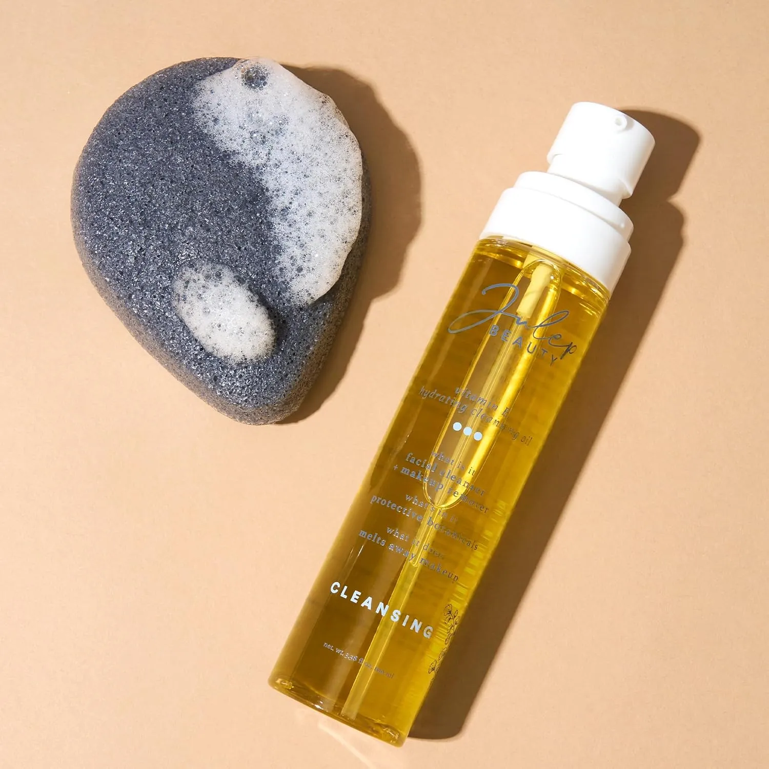 Julep Beauty Konjac Charcoal Sponge   Vitamin E Hydrating Cleansing Oil - 2 Pack - For Gentle Exfoliating and Calm Skin - Makeup Remover