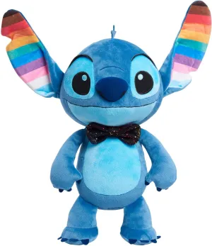 Just Play Disney Pride Stitch 15-inch Large Plush Stuffed Animal, Soft Embroidered Details, Rainbow, Blue, Alien, Kids Toys for Ages 2 Up