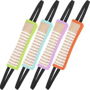 Kacctyen 4 Pcs Dog Tug Toy Dog Training Fight Pillow Tough Jute Puppy with 2 Handles Puppies Training Equipment for Small Medium Large Pets Interactive Play (Pastel)
